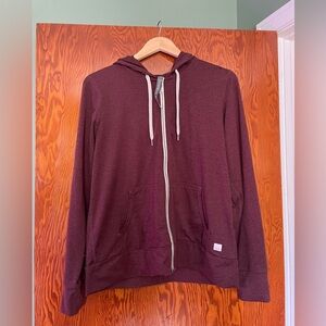 Vuori Zip Up Hoodie L Burgundy